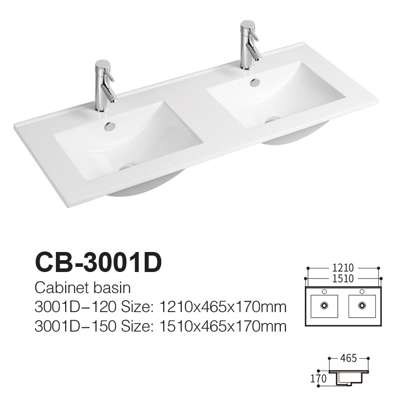 Lavabo Encastrado Para Mueble Baño CB-3001D (Doble Seno)