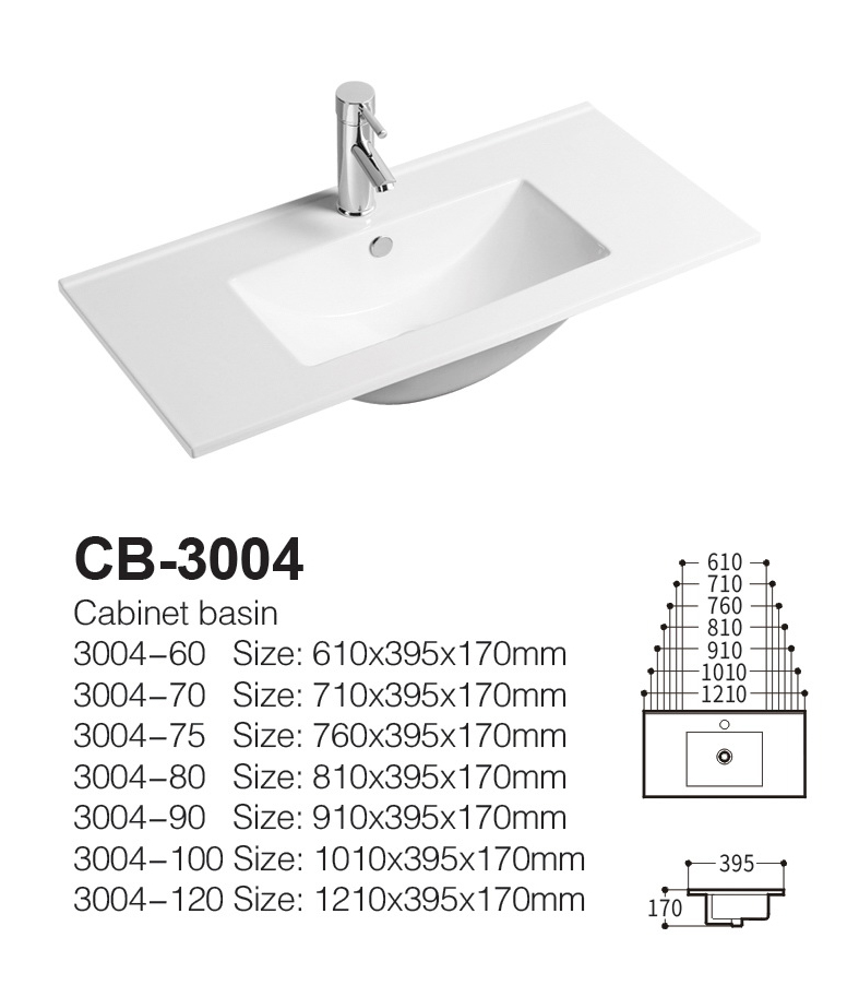 Lavabo encastrado de cerámica Thin CB-3004