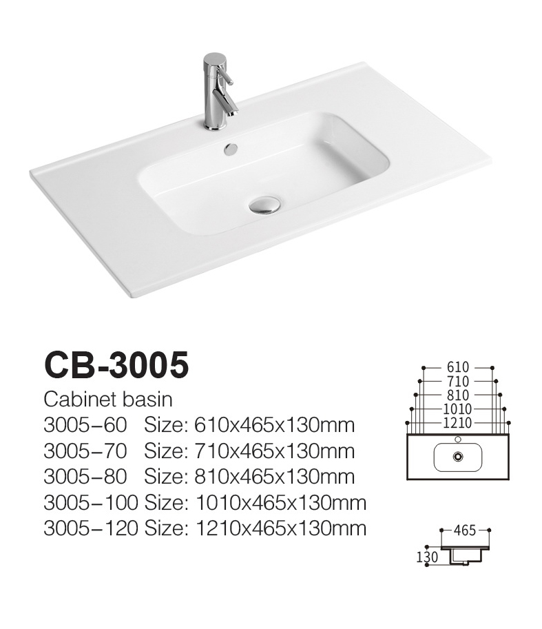 Lavabo encastrado cerámica seno centrado CB-3005