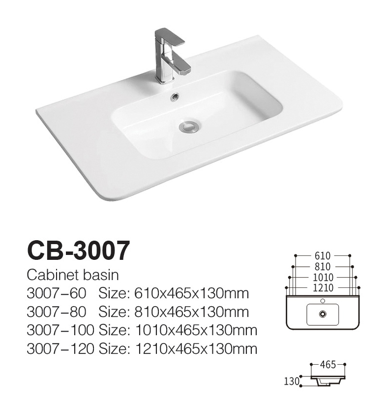 Lavabo de porcelana un seno centrado CB-3007