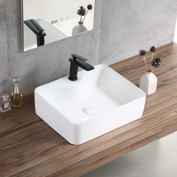 Lavabo de cerámica blanco 48x38x13 cm