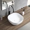 Lavabo para Baño Sobre Encimera Cerámico 017 | 42cm x 42cm | Blanco Brillo