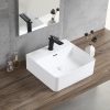 Lavabo sobre encimera rectangular blanco brillo 027 | 47x43 cm