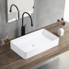 Lavabo sobre encimera rectangular color blanco brillo 031 | 60x35 cm